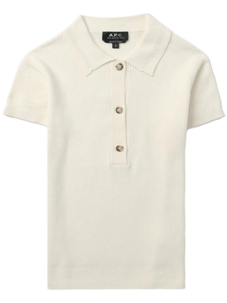 A.P.C. knitted polo top - Neutrals Cover