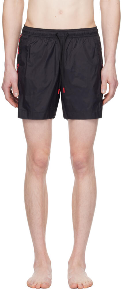 Hugo Black Elasticized Trim Swim Shorts Cover