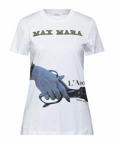 Max Mara Woman T-shirt White Cotton Cover