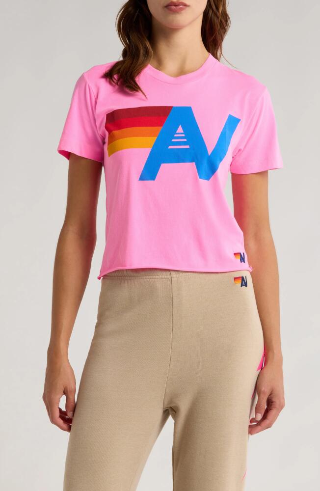 Aviator Nation Logo Boyfriend Tee in Neon Pink Cover