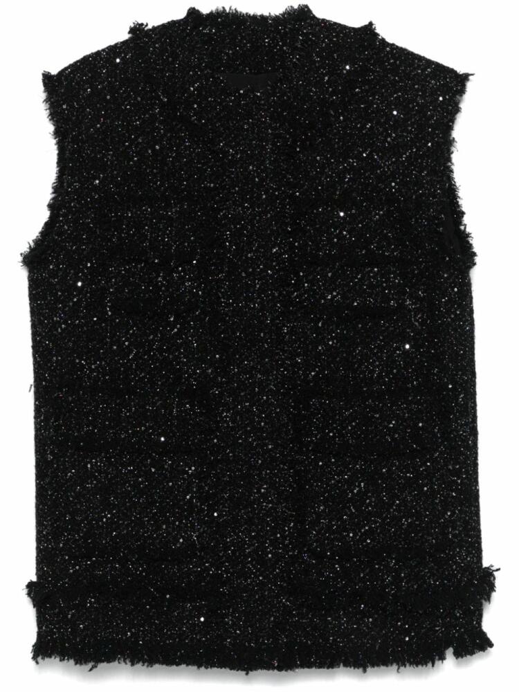 MSGM sequined tweed vest - Black Cover