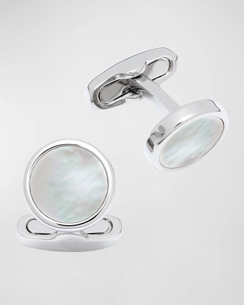 Link Up Men's Round Mother-Of-Pearl Cufflinks Cover