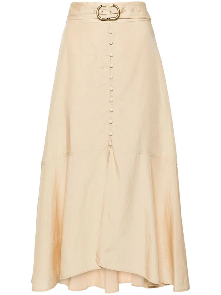 TWINSET A-line belted midi skirt - Neutrals Cover