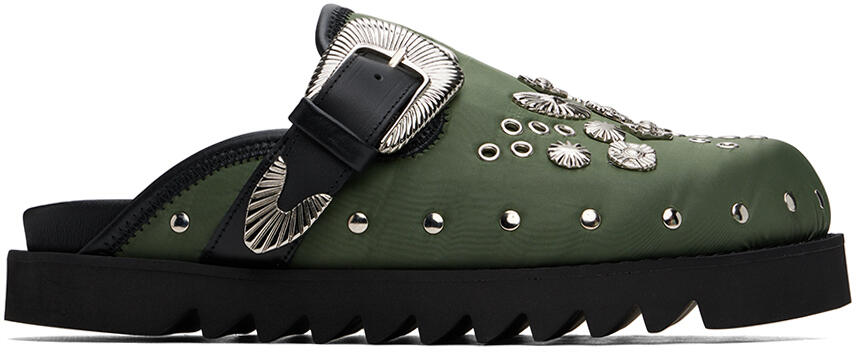 Toga Virilis Green Eyelet Metal Sabot Slip-on Loafers Cover