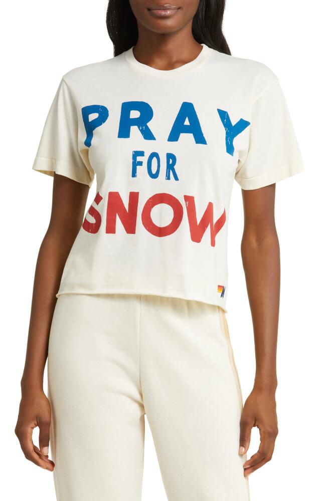 Aviator Nation Pray for Snow Graphic T-Shirt in Vintage White Cover