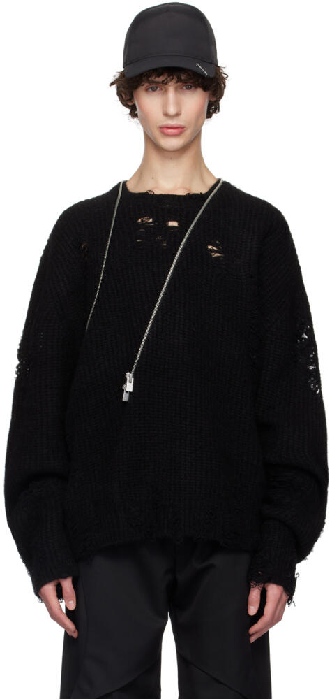 HELIOT EMIL Black Distressed Sweater Cover