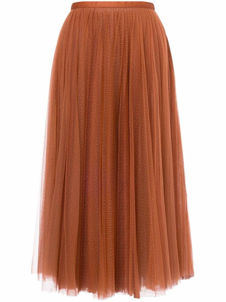 Philosophy Di Lorenzo Serafini tulle-overlay midi skirt - Brown Cover