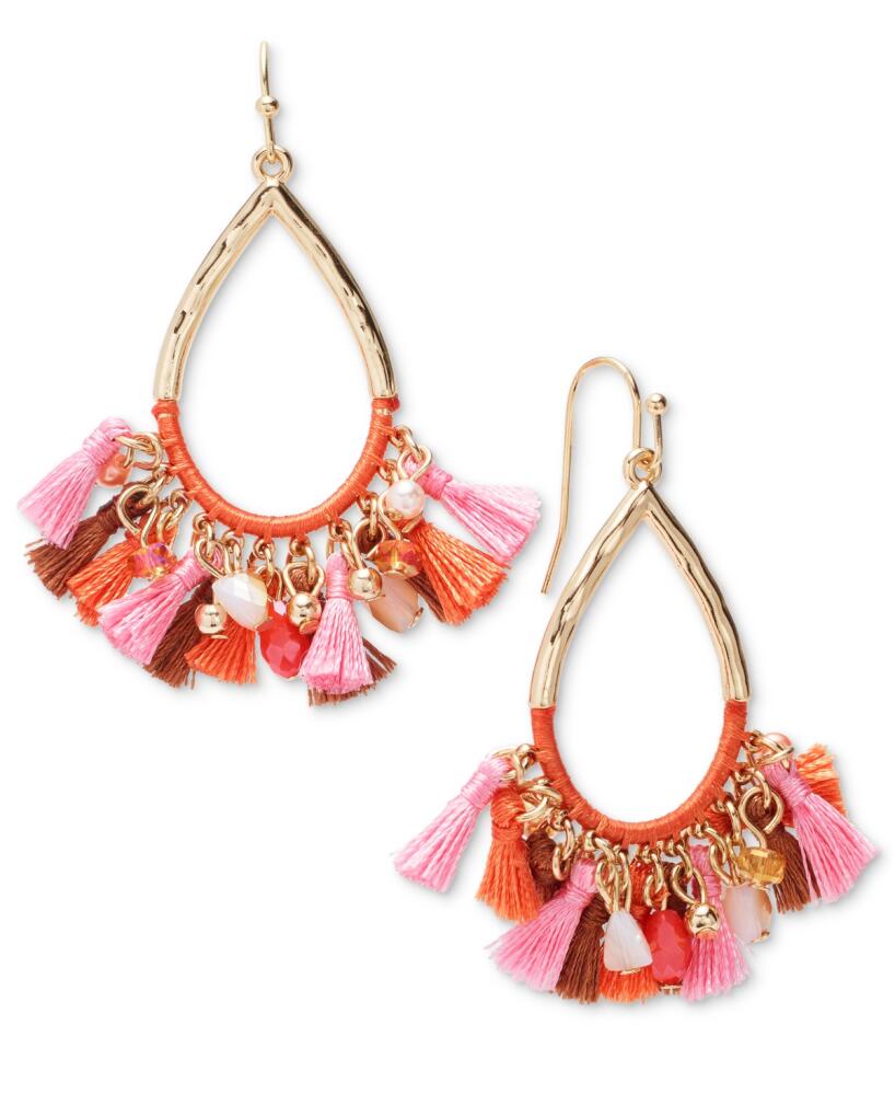 Style & Co Gold-Tone Bead & Tassel Drop Earrings, Created for Macy's - Red Cover