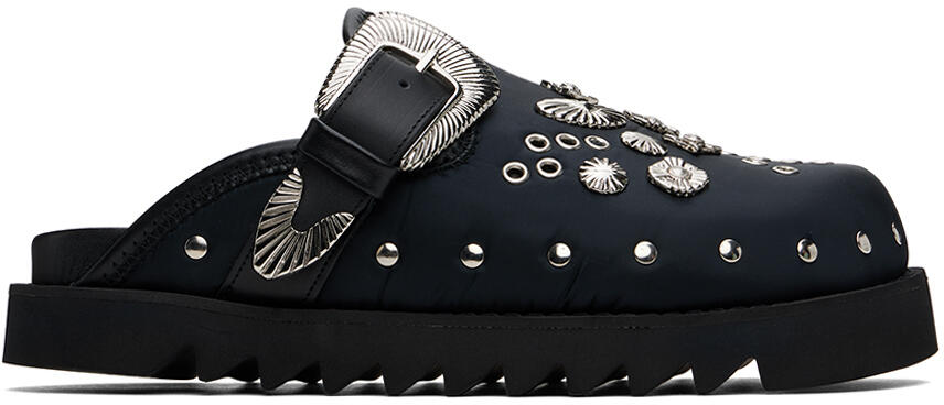 Toga Virilis Black Eyelet Metal Sabot Slip-on Loafers Cover