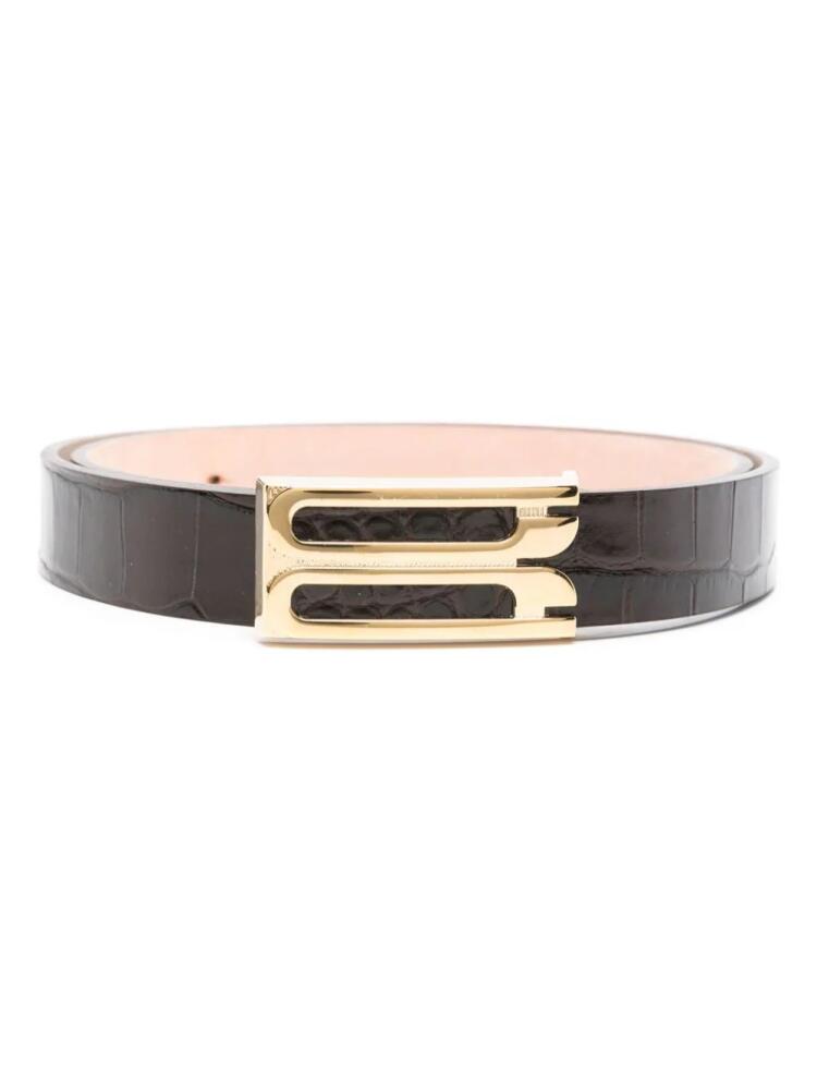 Victoria Beckham embossed-leather belt - Brown Cover