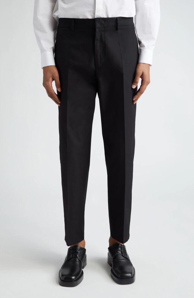 Jil Sander Flat Front Cotton Pants in Black Cover