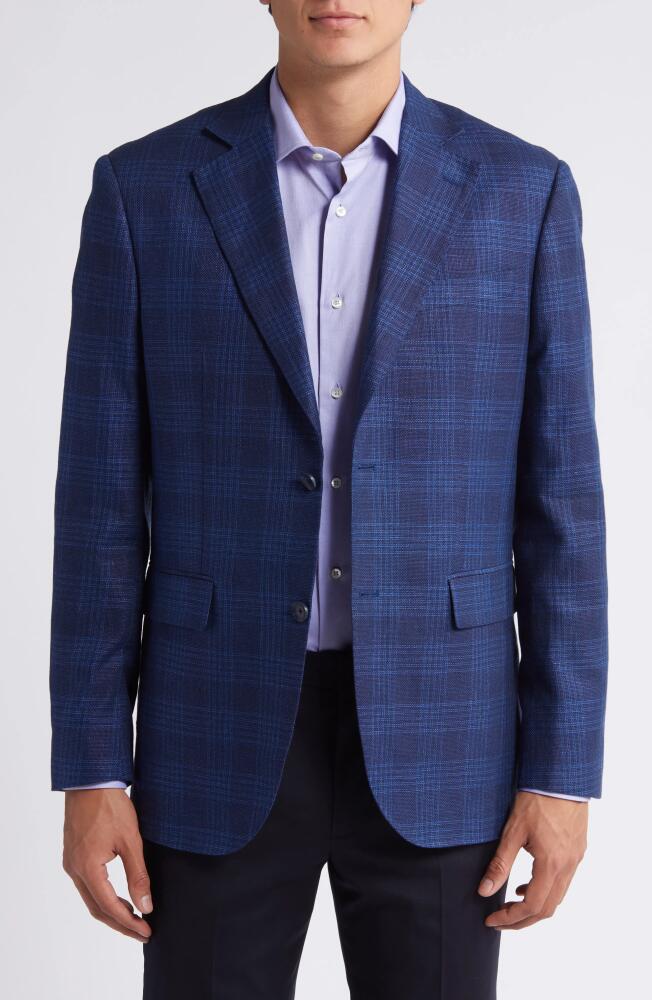 Nordstrom Deco Check Cotton & Linen Sport Coat in Navy- Blue Basket Pane Cover