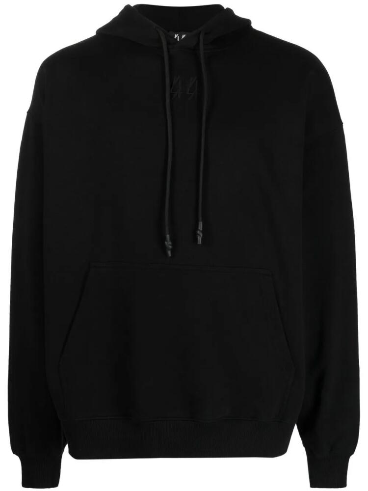 44 LABEL GROUP logo-embroidered cotton hoodie - Black Cover