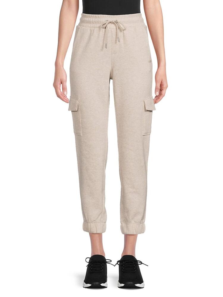 DKNY Sport Women's Flat Front Slim Fit Cropped Joggers - Off White Cover