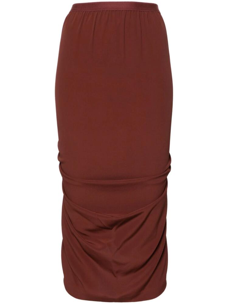 Rick Owens Shrimp draped midi skirt - Brown Cover