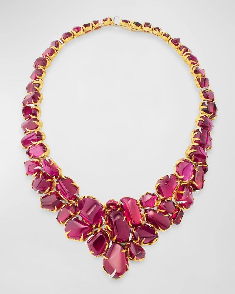 NM Estate Estate Lee Buckingham 22K Yellow Gold and Platinum Necklace with Rubellite and Diamonds Cover