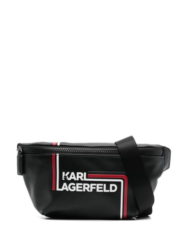 Karl Lagerfeld logo-embossed belt bag - Black Cover