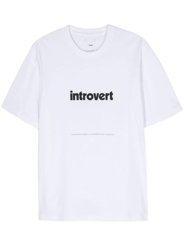 OAMC Introvert-print cotton T-shirt - White Cover