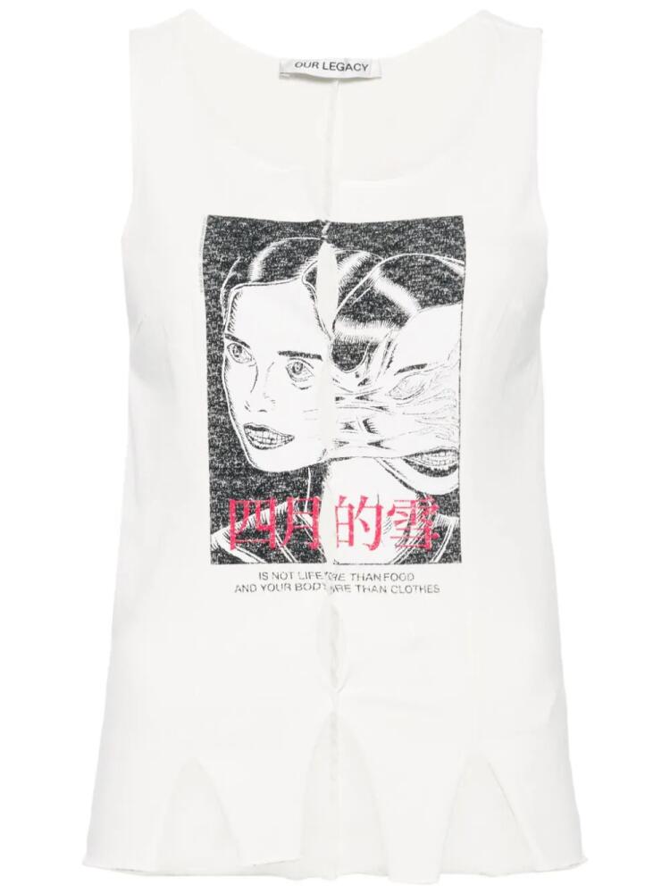 OUR LEGACY Race Twins-print tank top - White Cover