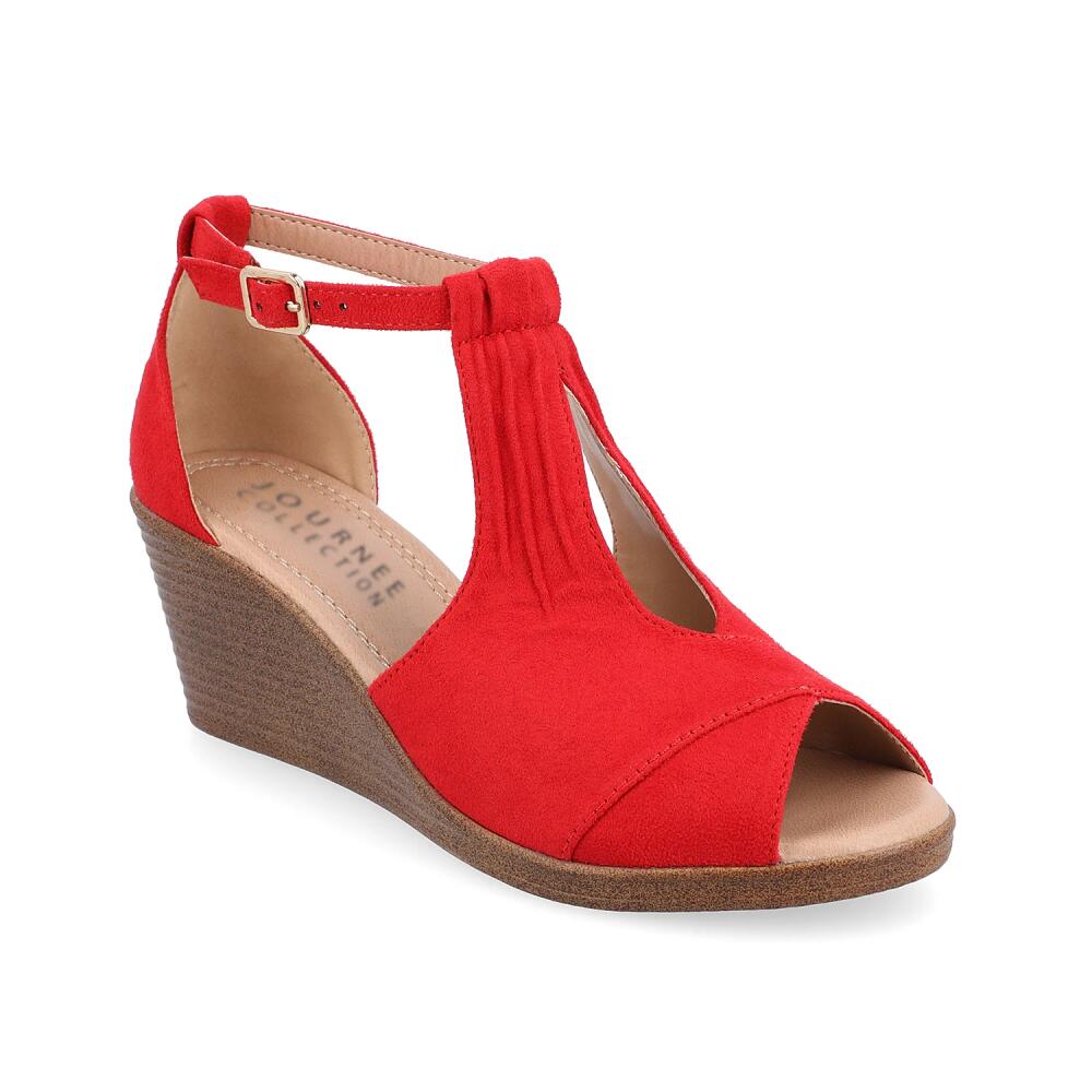 Journee Collection Wide Width Kedzie Wedge Sandal | Women's | Red Cover