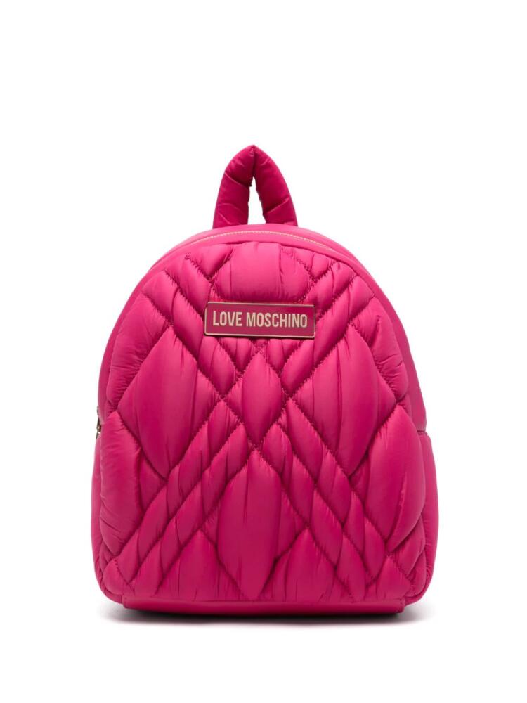 Love Moschino logo-plaque backpack - Pink Cover