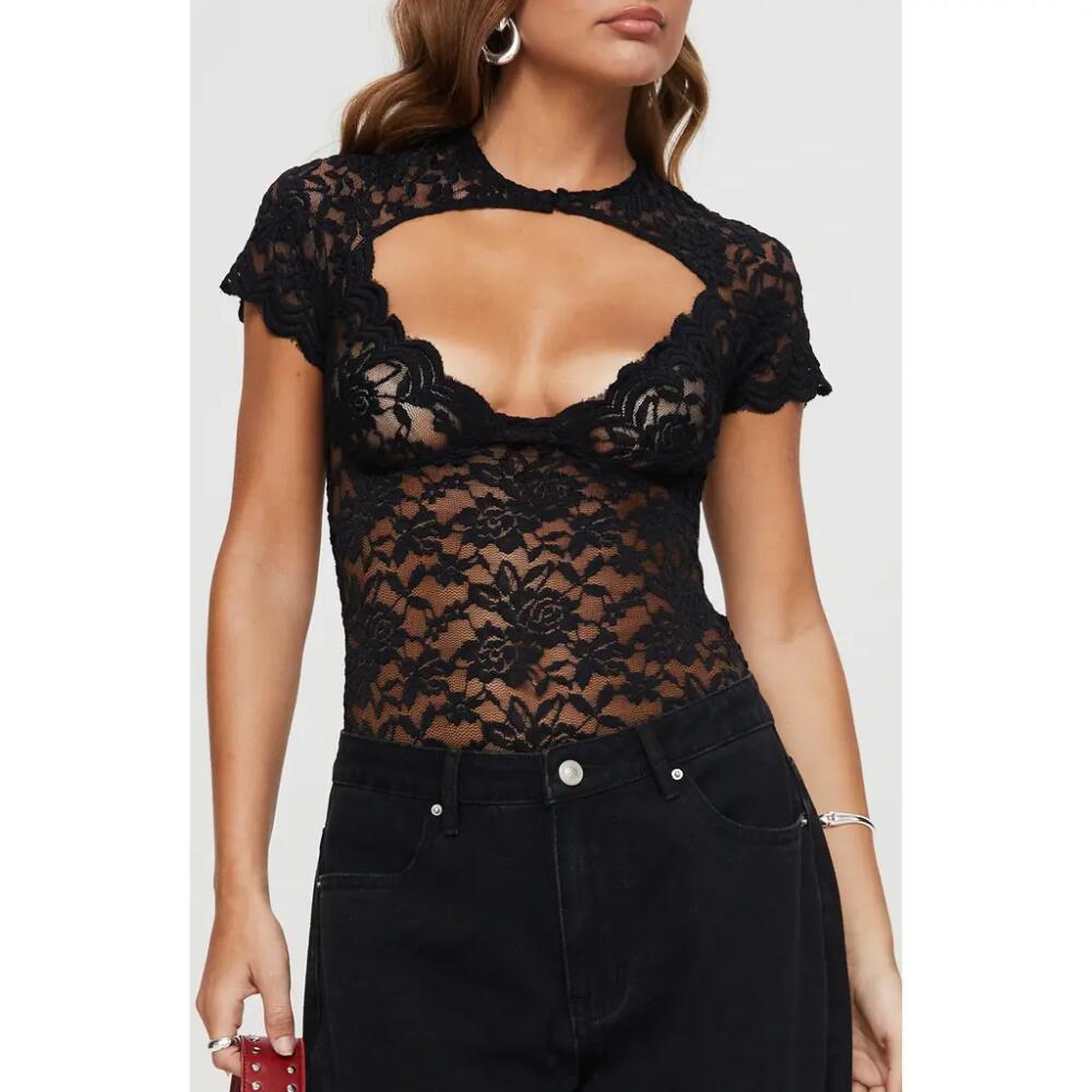 Princess Polly Giallo Cutout Lace Bodysuit in Black Cover