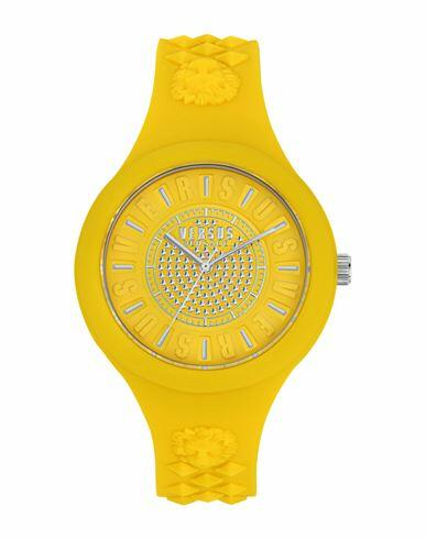 Versus Versace Fire Island Crystal Strap Watch Woman Wrist watch Yellow Stainless Steel Cover