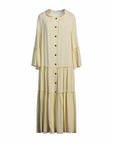 Ballantyne Woman Midi dress Light yellow Linen, Viscose Cover