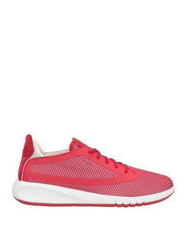 Geox Woman Sneakers Red Soft Leather, Textile fibers Cover