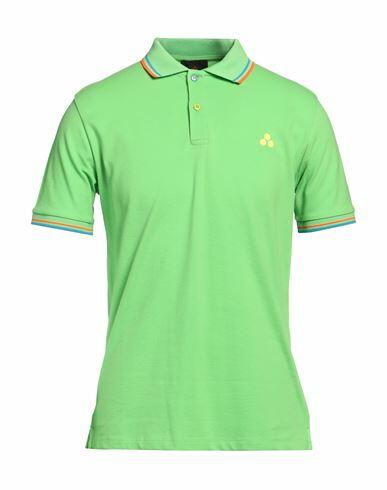 Peuterey Man Polo shirt Acid green Cotton, Elastane Cover