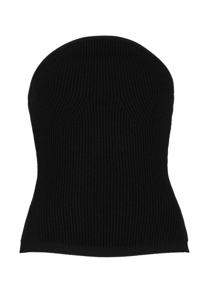 Khaite Jericho Ribbed-knit Bandeau top - Black Cover