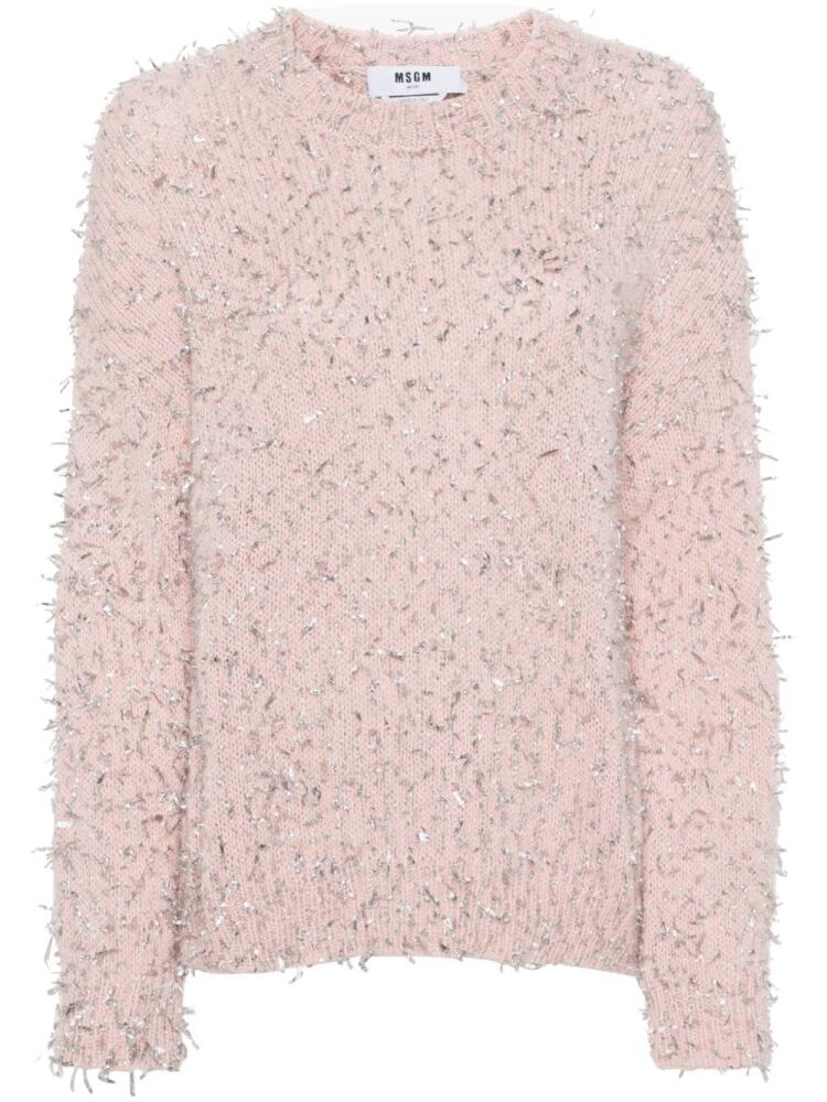 MSGM metallic-threading sweater - Pink Cover