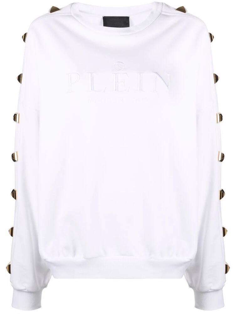 Philipp Plein studded cotton sweatshirt - White Cover