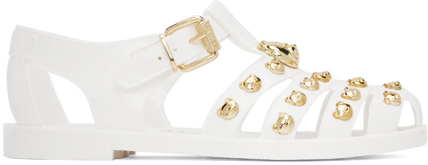 Moschino White Teddy Stud Jelly Sandals Cover