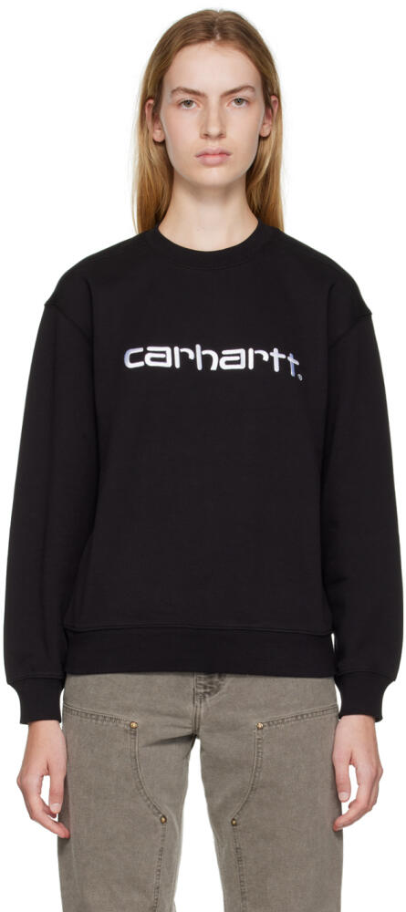 Carhartt Work In Progress Black Embroidered Sweatshirt Cover