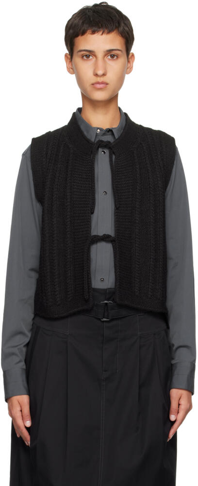 LEMAIRE Black Textured Stitch Vest Cover