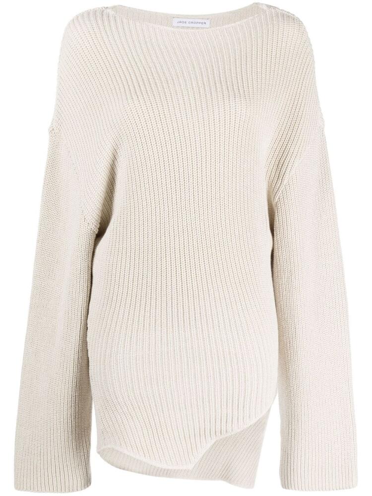 Jade Cropper asymmetric cotton jumper - Neutrals Cover