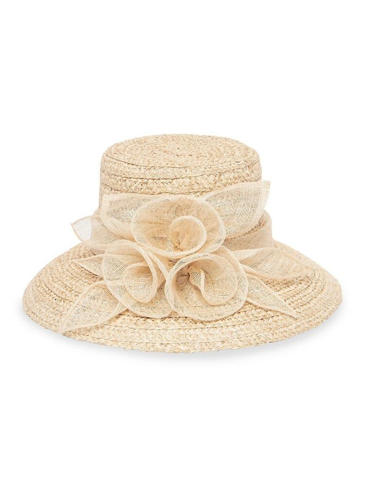 San Diego Hat Company Women's Sinamay Straw Bucket Hat - Natural Cover