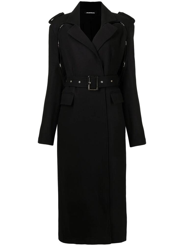 Boyarovskaya belted long trench coat - Black Cover