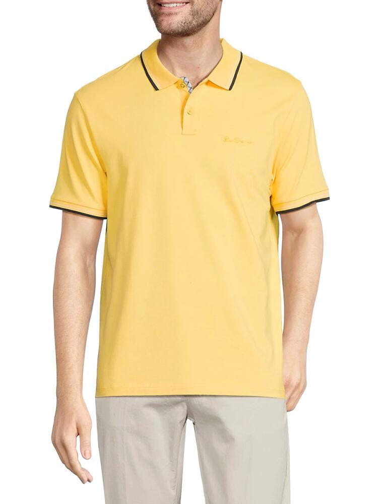 Ben Sherman Men's Tipped Short Sleeve Polo - Banana Cover