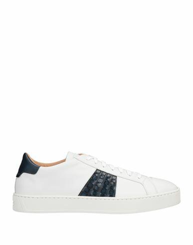 Santoni Man Sneakers White Soft Leather Cover