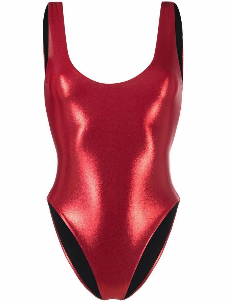 Saint Laurent lamé-effect swimsuit - Red Cover