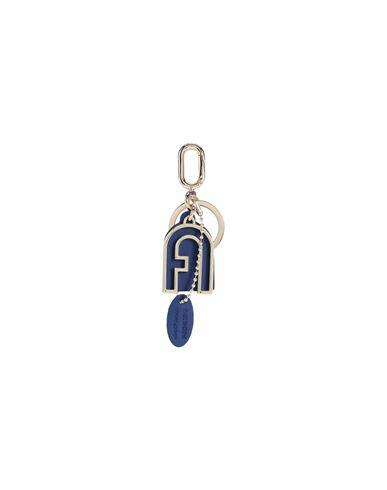 Furla Venus Keyring Arch Woman Key ring Bright blue Metal, Calfskin Cover