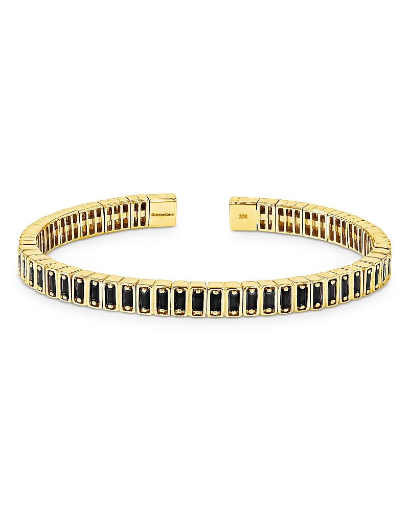 Suzanne Kalan 18K Yellow Gold Inlay Black Sapphire Cuff Bracelet Cover