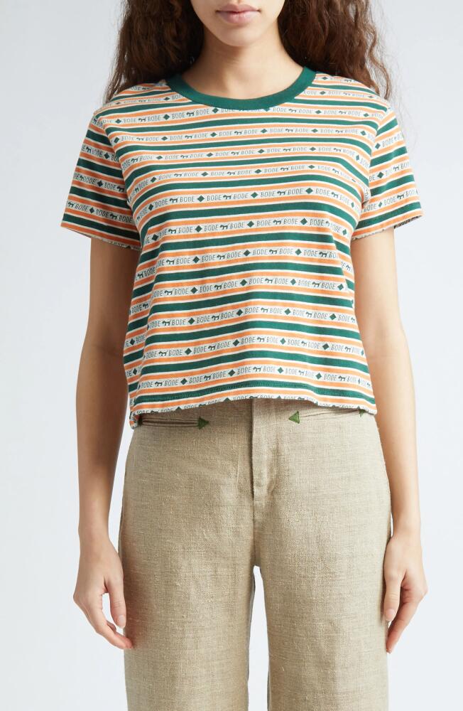 Bode Scottie Jacquard T-Shirt in Green Cover