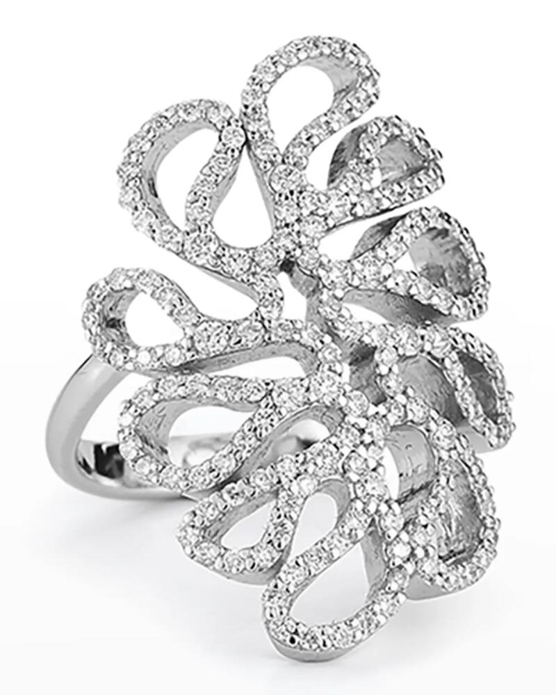 Miseno Sea Leaf 18K White Gold Pave Diamond Ring Cover