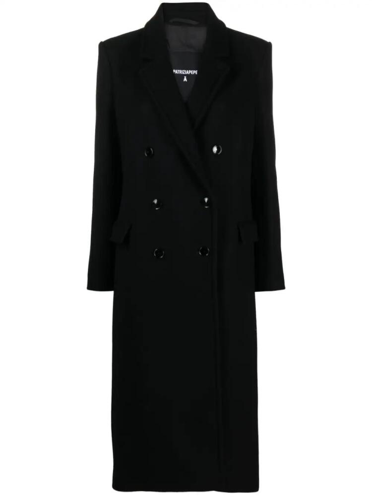 Patrizia Pepe virgin wool-blend double-breasted coat - Black Cover