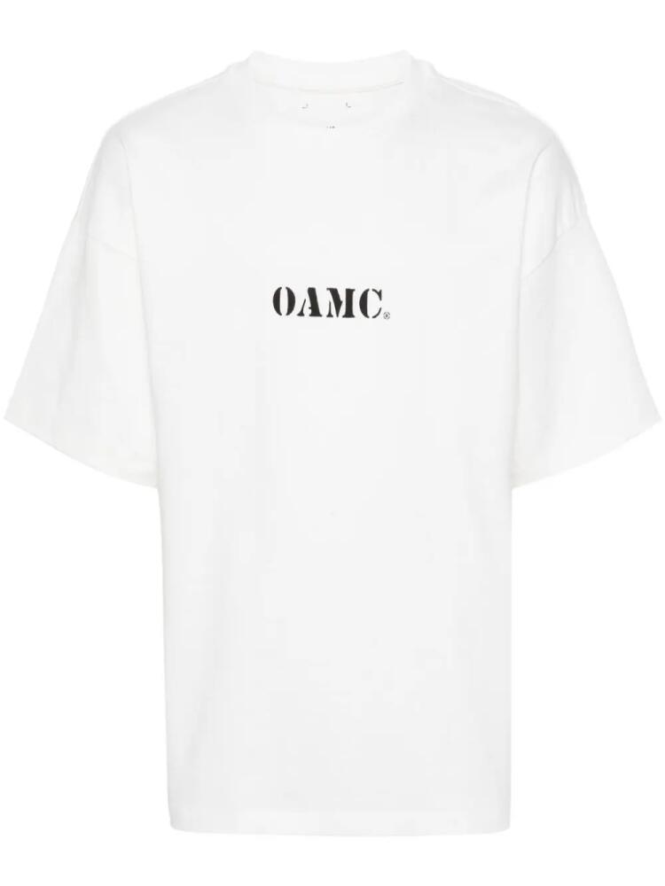 OAMC logo-print organic T-shirt - White Cover