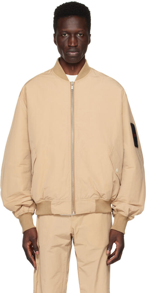 424 Beige Zip Bomber Jacket Cover