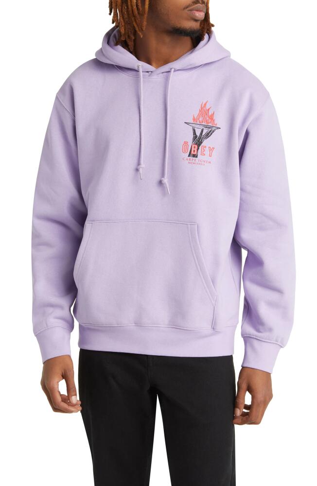 Obey Seize Fire Graphic Hoodie in Digital Lavender Cover